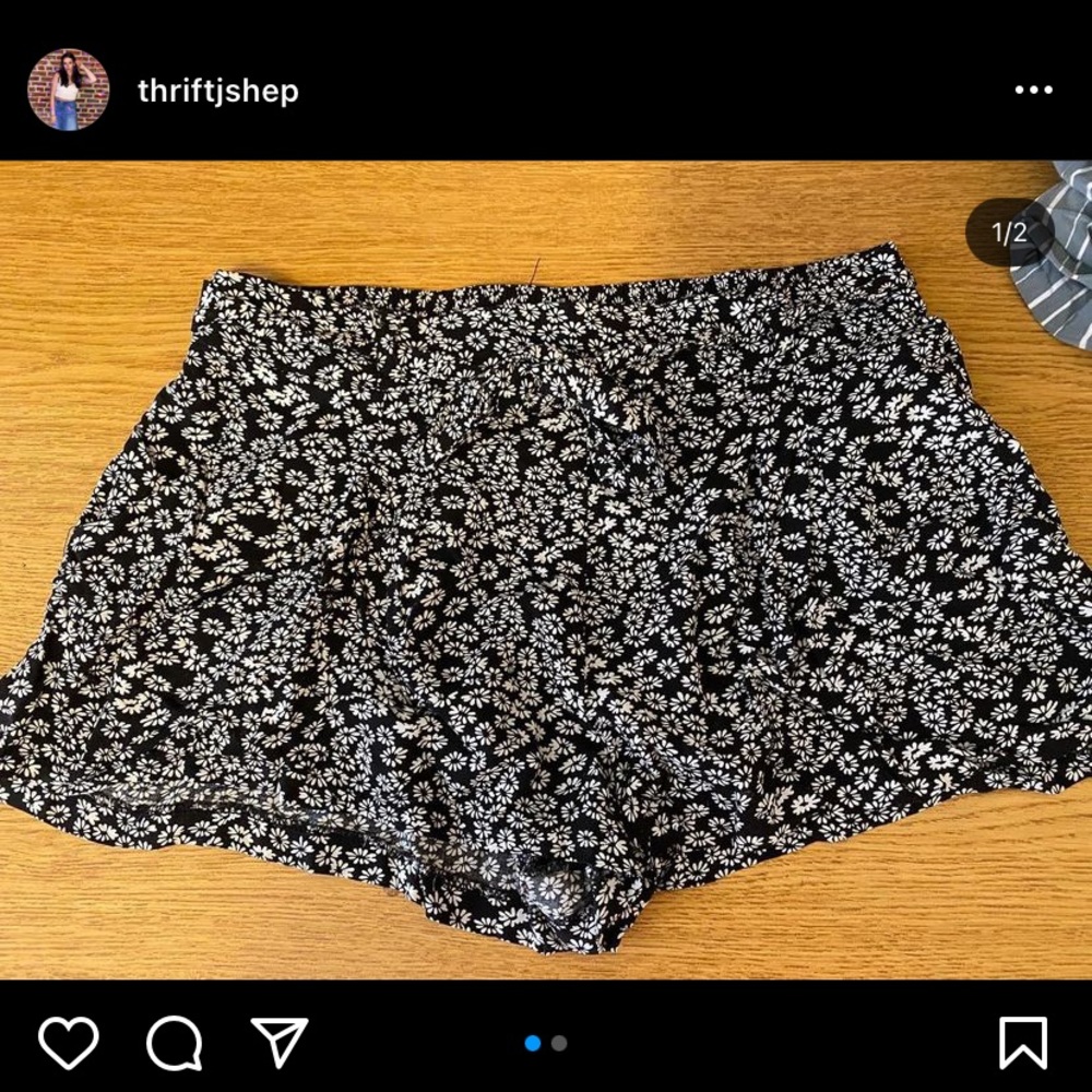 Papaya floral print stretchy shorts w/ tie